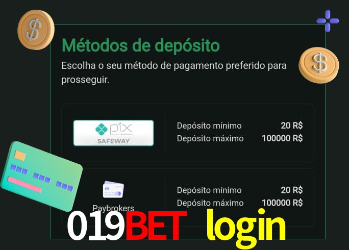 O cassino 019bet login oferece uma grande variedade de métodos de pagamento
